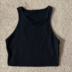 Forever 21 Black Ribbed Crop Top